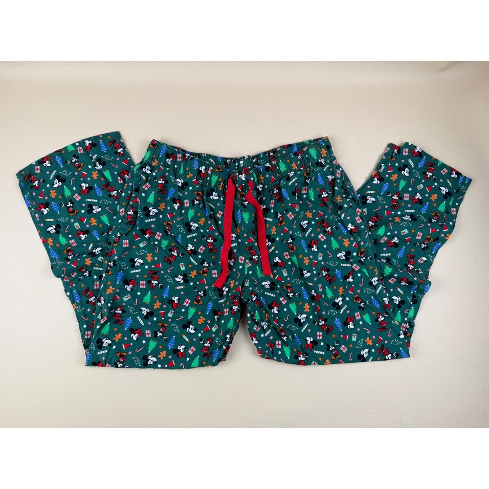 Christmas Holiday Pajama Pants Cotton Mickey Minnie Print Large Old Navy